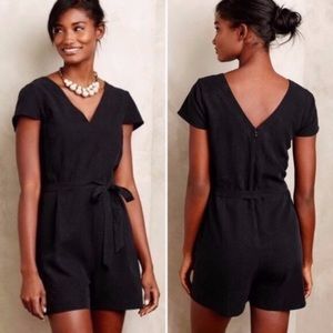 Anthropologie Black Romper by Elizabeth Klein